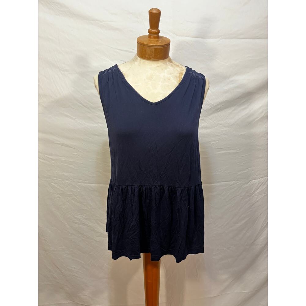 Merona Navy Blue Casual Women's Tank Top (Medium)